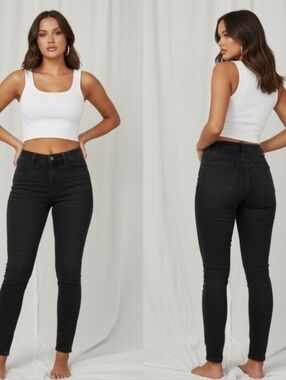 American Eagle Outfitters Curvy High Rise Dream Stretch Jegging Black 16 Short